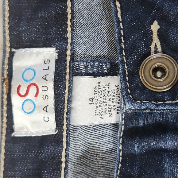 OSO WOMENS CAPRI JEANS SIZE 14 DARK BLUE COLOR - Picture 4 of 12